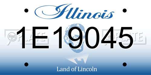 1E19045 Illinois License Plate