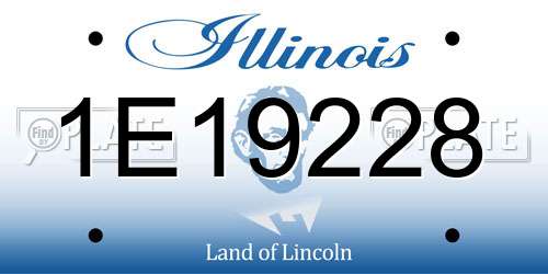 1E19228 Illinois License Plate