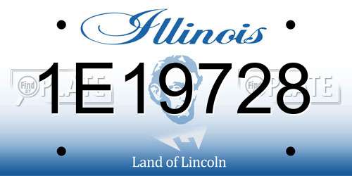 1E19728 Illinois License Plate