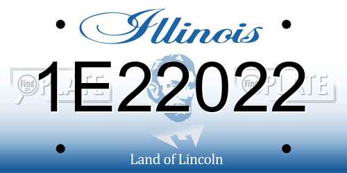 1E22022 Illinois License Plate