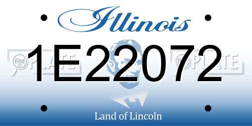 1E22072 Illinois License Plate