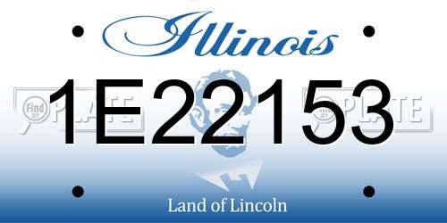 1E22153 Illinois License Plate