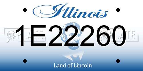 1E22260 Illinois License Plate