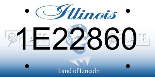 1E22860 Illinois License Plate