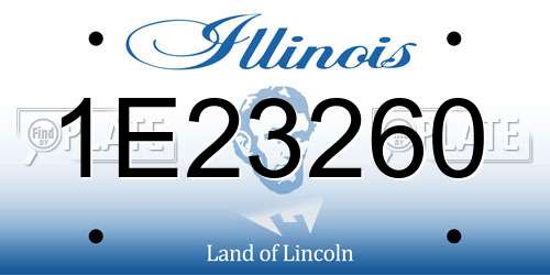 1E23260 Illinois License Plate