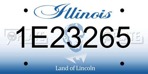 1E23265 Illinois License Plate