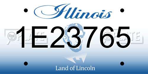 1E23765 Illinois License Plate