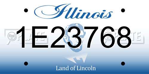 1E23768 Illinois License Plate
