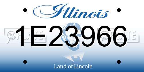 1E23966 Illinois License Plate