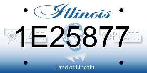 1E25877 Illinois License Plate