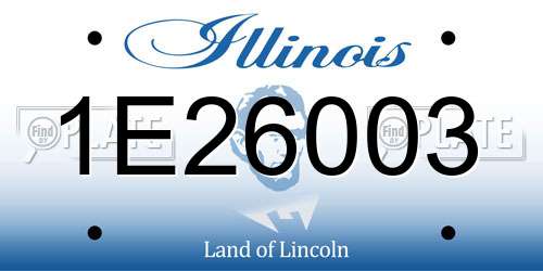 1E26003 Illinois License Plate