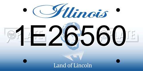 1E26560 Illinois License Plate