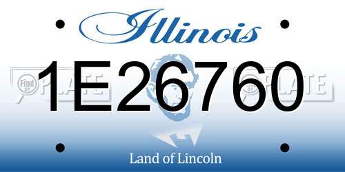 1E26760 Illinois License Plate