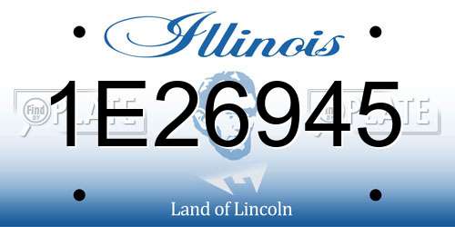 1E26945 Illinois License Plate