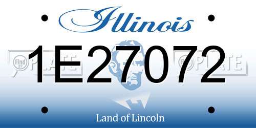 1E27072 Illinois License Plate