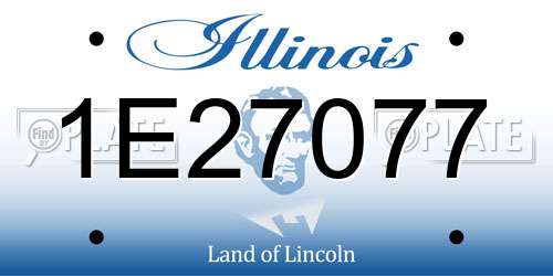 1E27077 Illinois License Plate