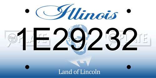 1E29232 Illinois License Plate