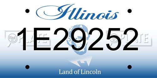 1E29252 Illinois License Plate