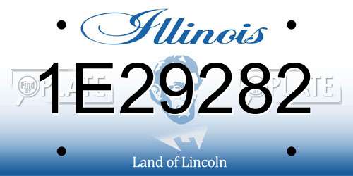 1E29282 Illinois License Plate
