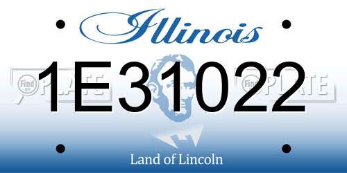 1E31022 Illinois License Plate