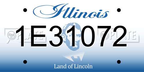 1E31072 Illinois License Plate