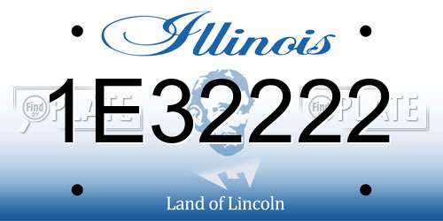 1E32222 Illinois License Plate