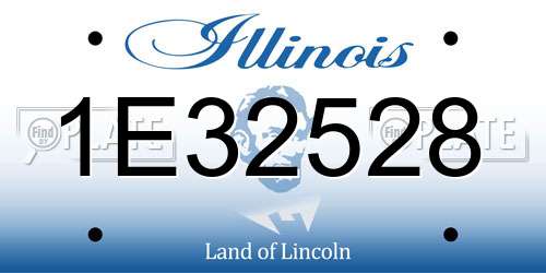 1E32528 Illinois License Plate