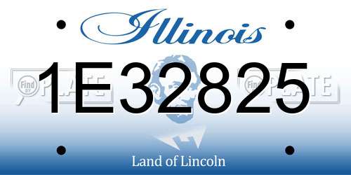 1E32825 Illinois License Plate