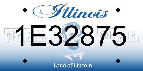 1E32875 Illinois License Plate