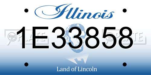 1E33858 Illinois License Plate