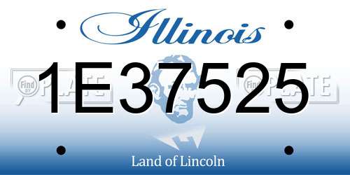 1E37525 Illinois License Plate