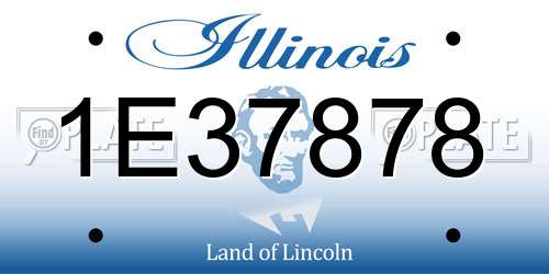 1E37878 Illinois License Plate