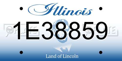 1E38859 Illinois License Plate