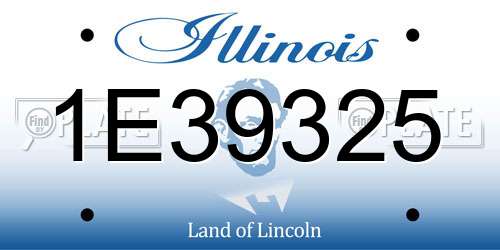 1E39325 Illinois License Plate