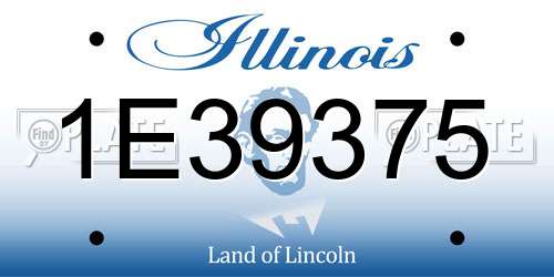 1E39375 Illinois License Plate