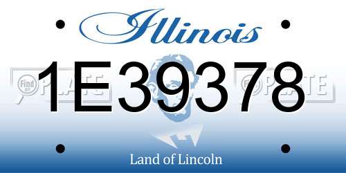 1E39378 Illinois License Plate