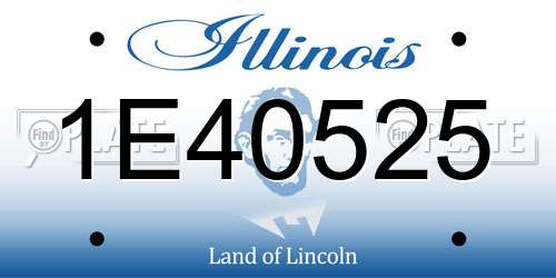 1E40525 Illinois License Plate