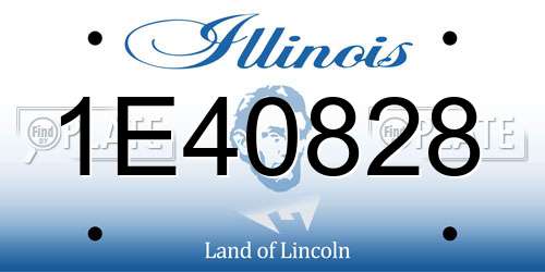1E40828 Illinois License Plate