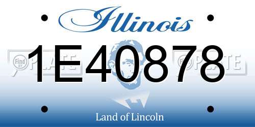 1E40878 Illinois License Plate