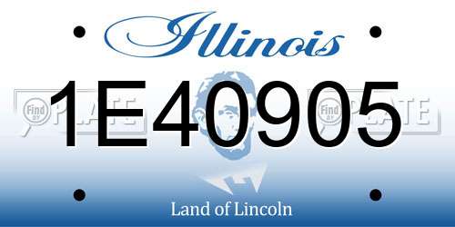 1E40905 Illinois License Plate