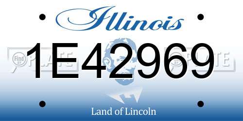 1E42969 Illinois License Plate