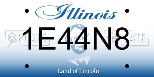 1E44N8 Illinois License Plate