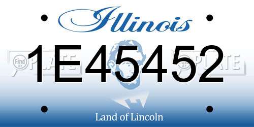 1E45452 Illinois License Plate