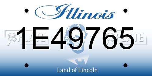 1E49765 Illinois License Plate