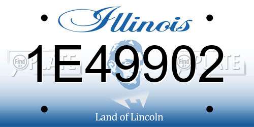 1E49902 Illinois License Plate
