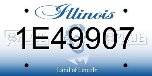 1E49907 Illinois License Plate