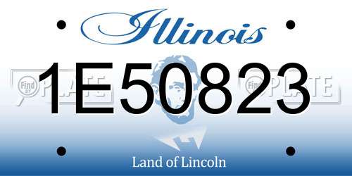1E50823 Illinois License Plate