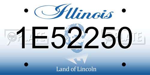 1E52250 Illinois License Plate