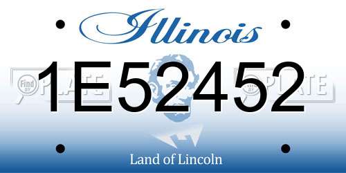 1E52452 Illinois License Plate