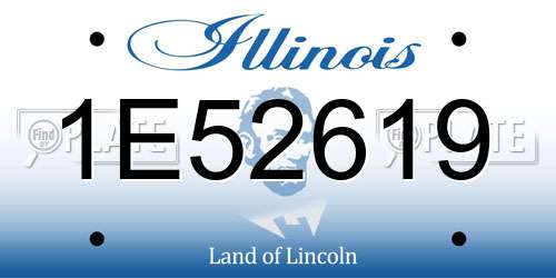 1E52619 Illinois License Plate